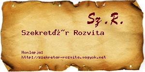 Szekretár Rozvita névjegykártya